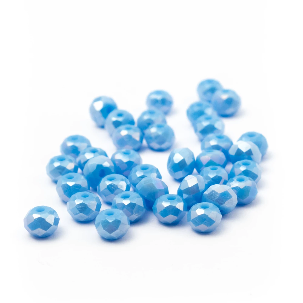 Jáde liláskék AB csiszolt üveg gyöngy, fánk, abakusz, 4x3 mm