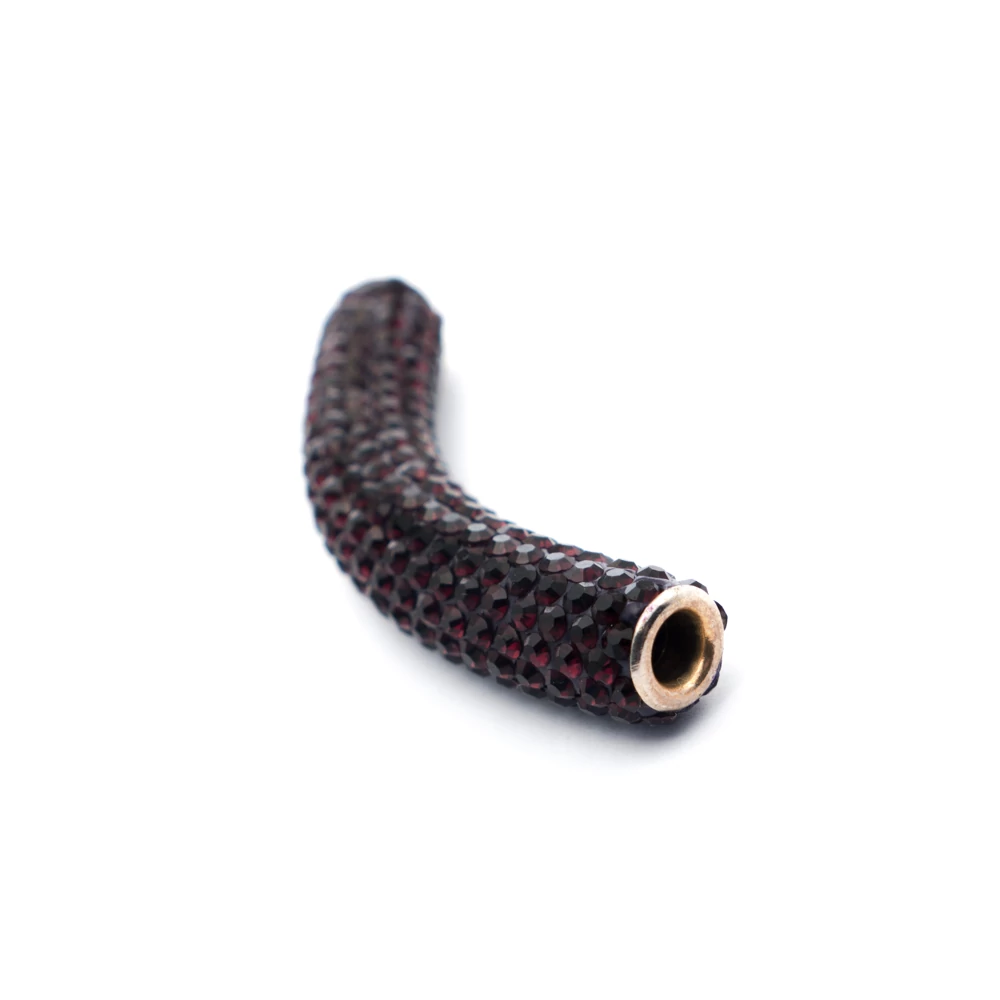 Shamballa cső, lilásbordó, 53x9 mm