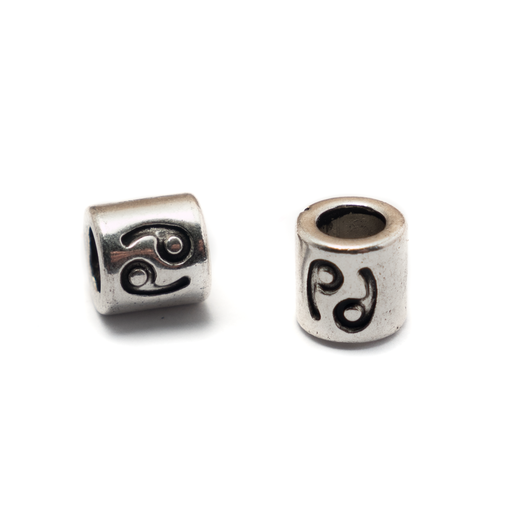 Horoszkóp köztes, Rák, antik ezüst színű, 8x8 mm