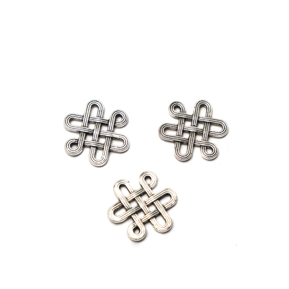 Kelta csomó összekötő, antik ezüst színű, 16x14 mm