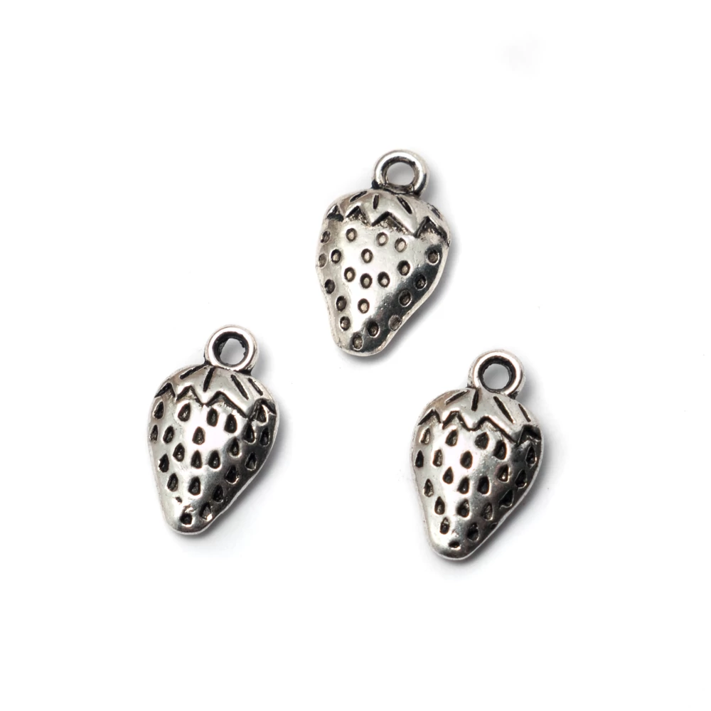Eper fityegő, medál, antik ezüst színű, 16x10 mm