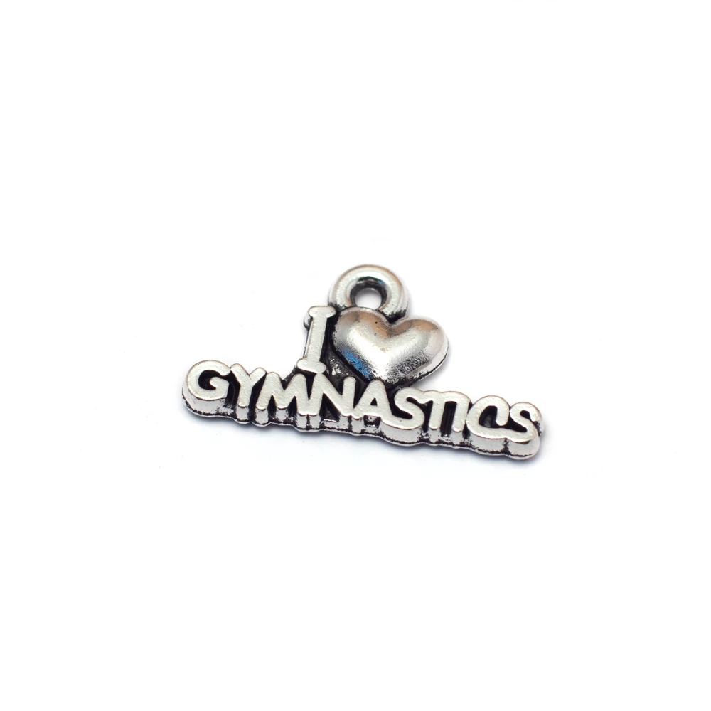 Szeretem a tornát fityegő, medál, antik ezüst színű, 20x12 mm