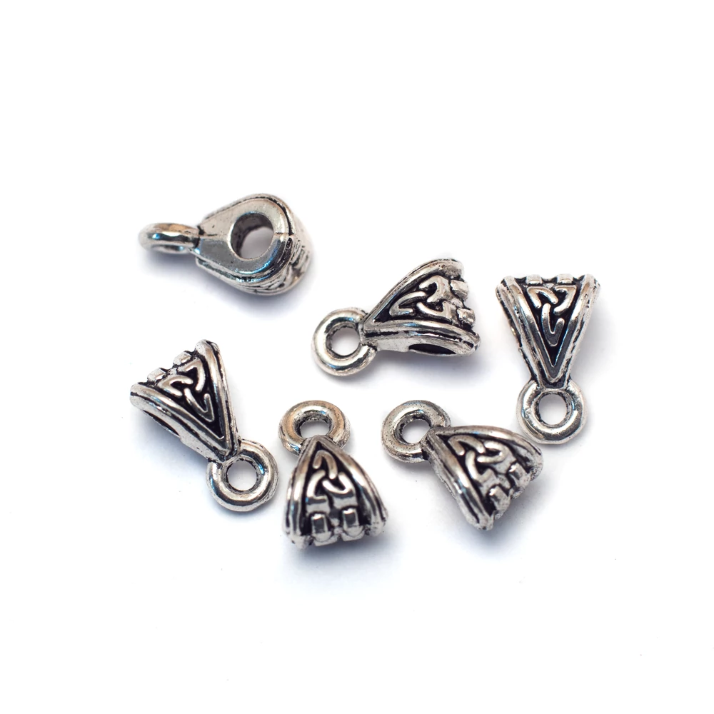 Medálakasztó, medáltartó, antik ezüst színű, 10x6 mm