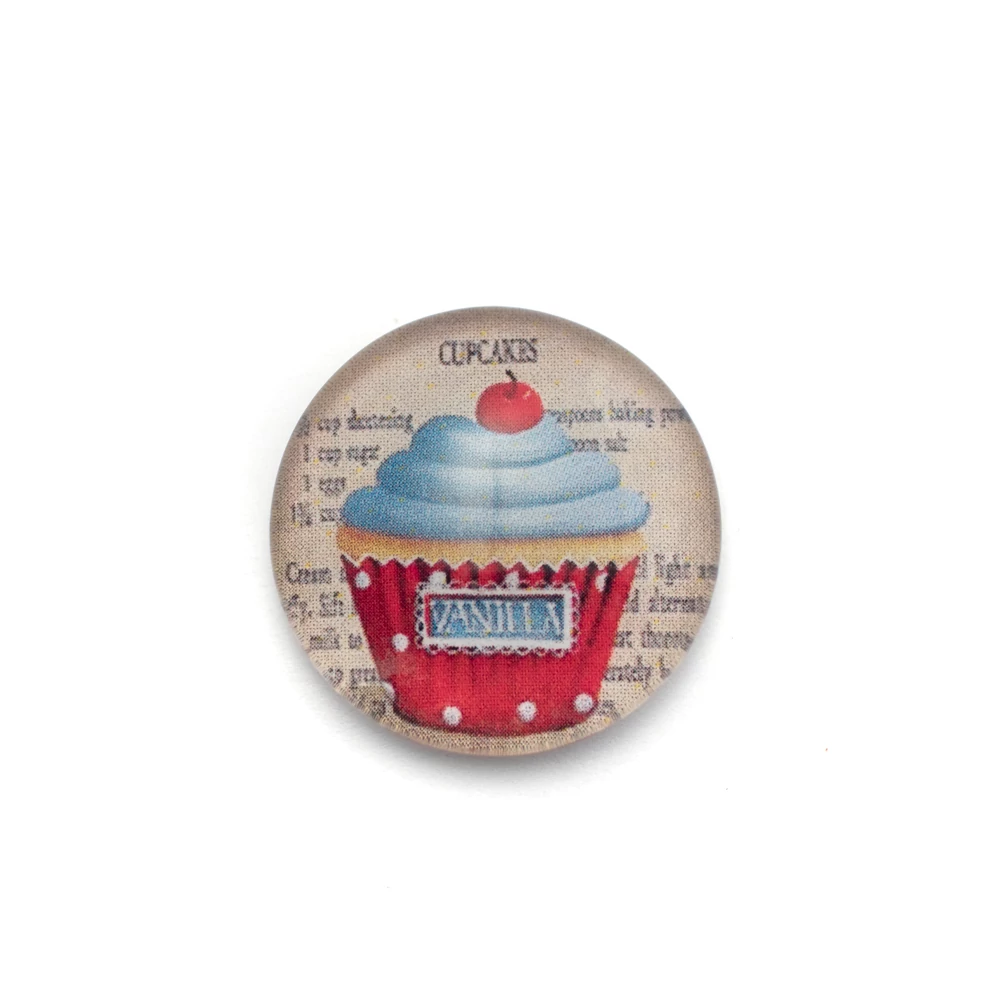 Muffin, süti mintás üveglencse, kaboson, 25 mm
