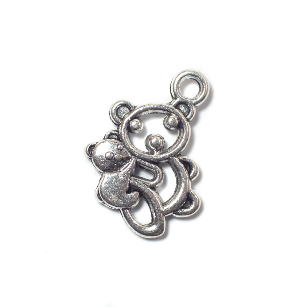 Koala maci fityegő, medál, antik ezüst színű, 18x14 mm