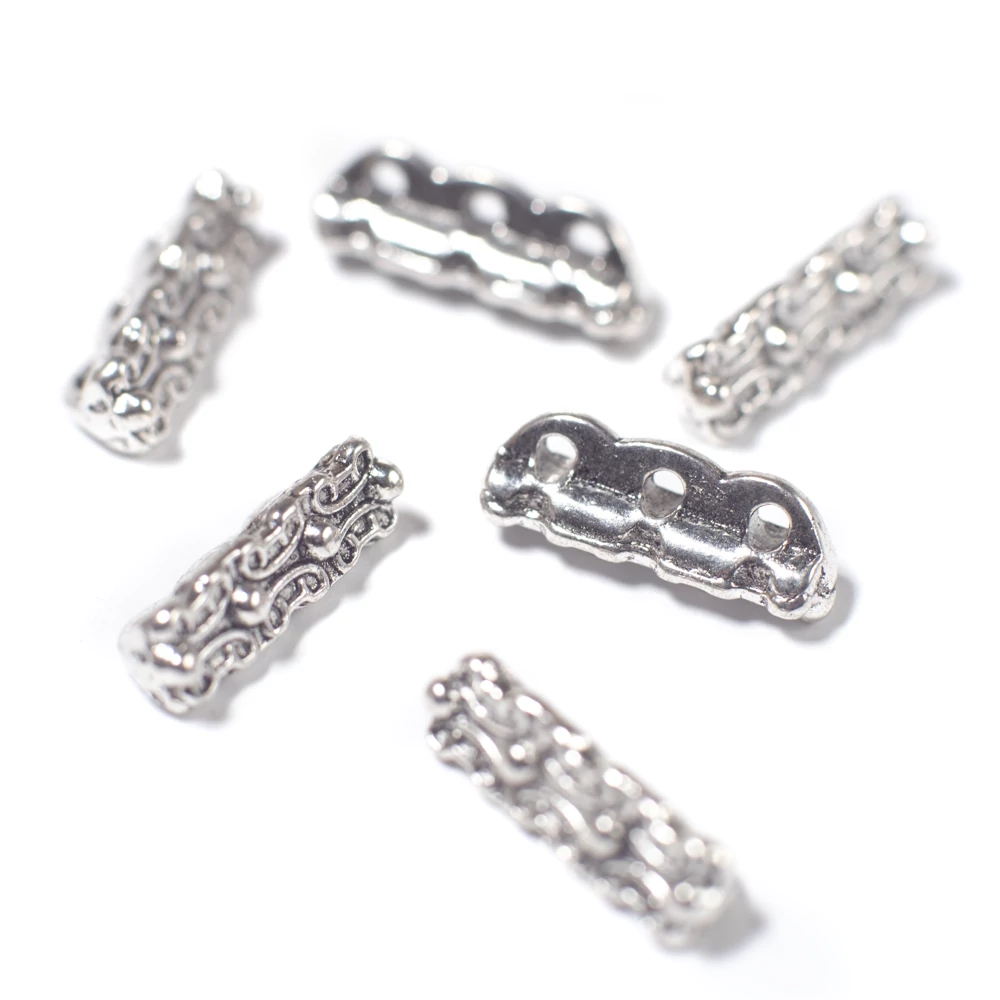 Díszes távtartó, antik ezüst színű, 14x5 mm