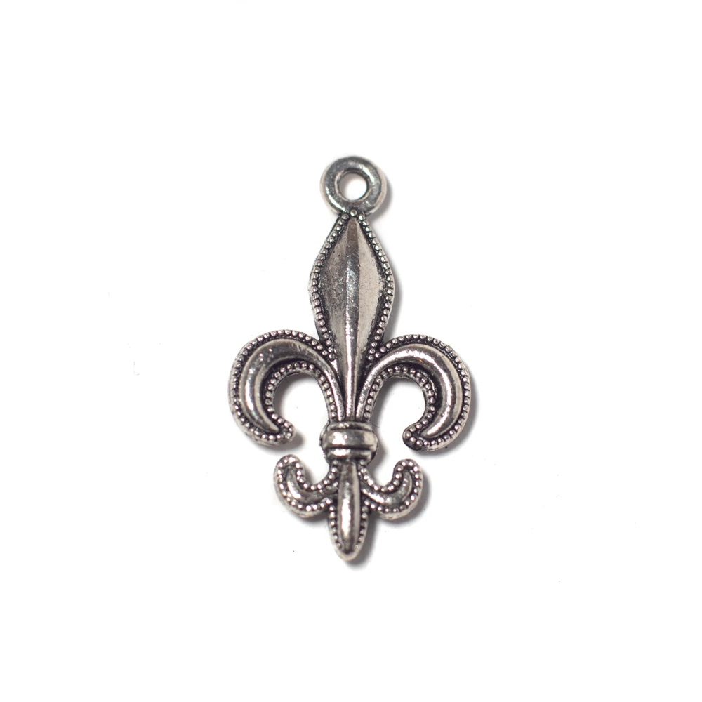 Királyliliom fityegő, medál, antik ezüst színű, 24x14 mm