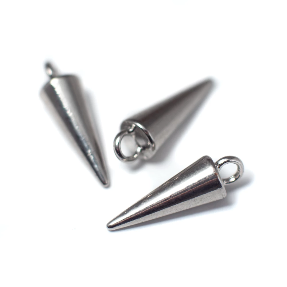 Tüske fityegő, medál, antik ezüst színű, 21x7 mm