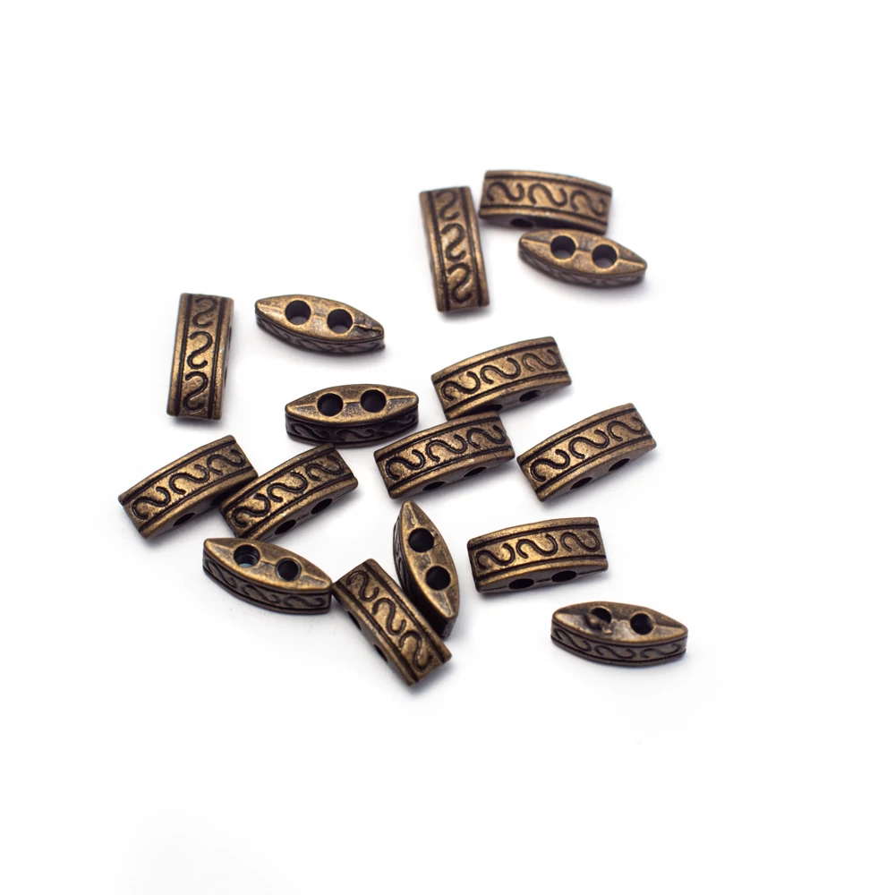 Mintás távtartó, köztes, antik bronz színű, 10x5 mm