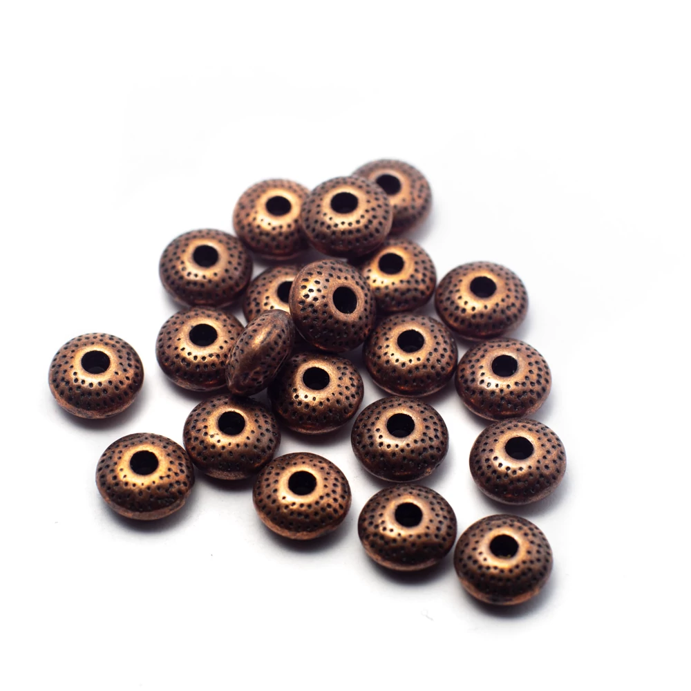 Korong köztes, vörösréz színű, 8x4 mm