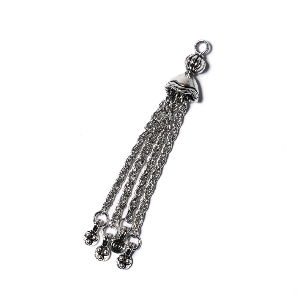 Fém bojt fityegő, medál, antik ezüst színű, 76x11 mm