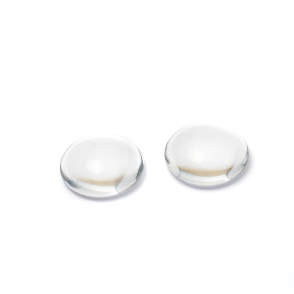 Átlátszó üveglencse, kaboson, kerek, 18mm