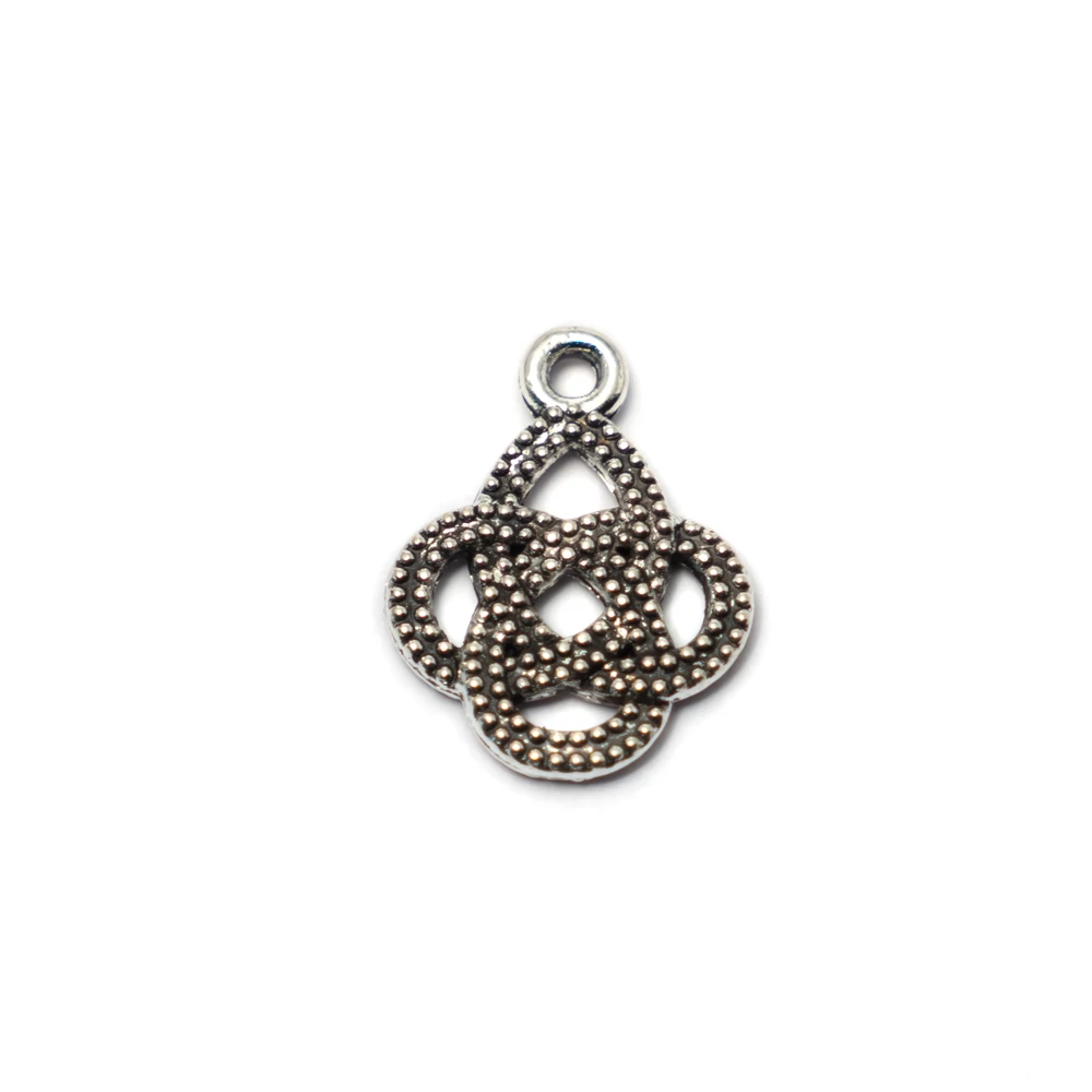 Kelta csomó, kereszt fityegő, medál, antik ezüst színű, 17x13 mm