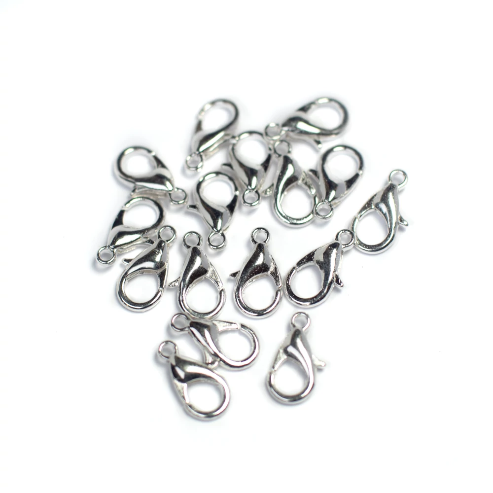 Delfinkapocs, ezüst színű, 12x8 mm