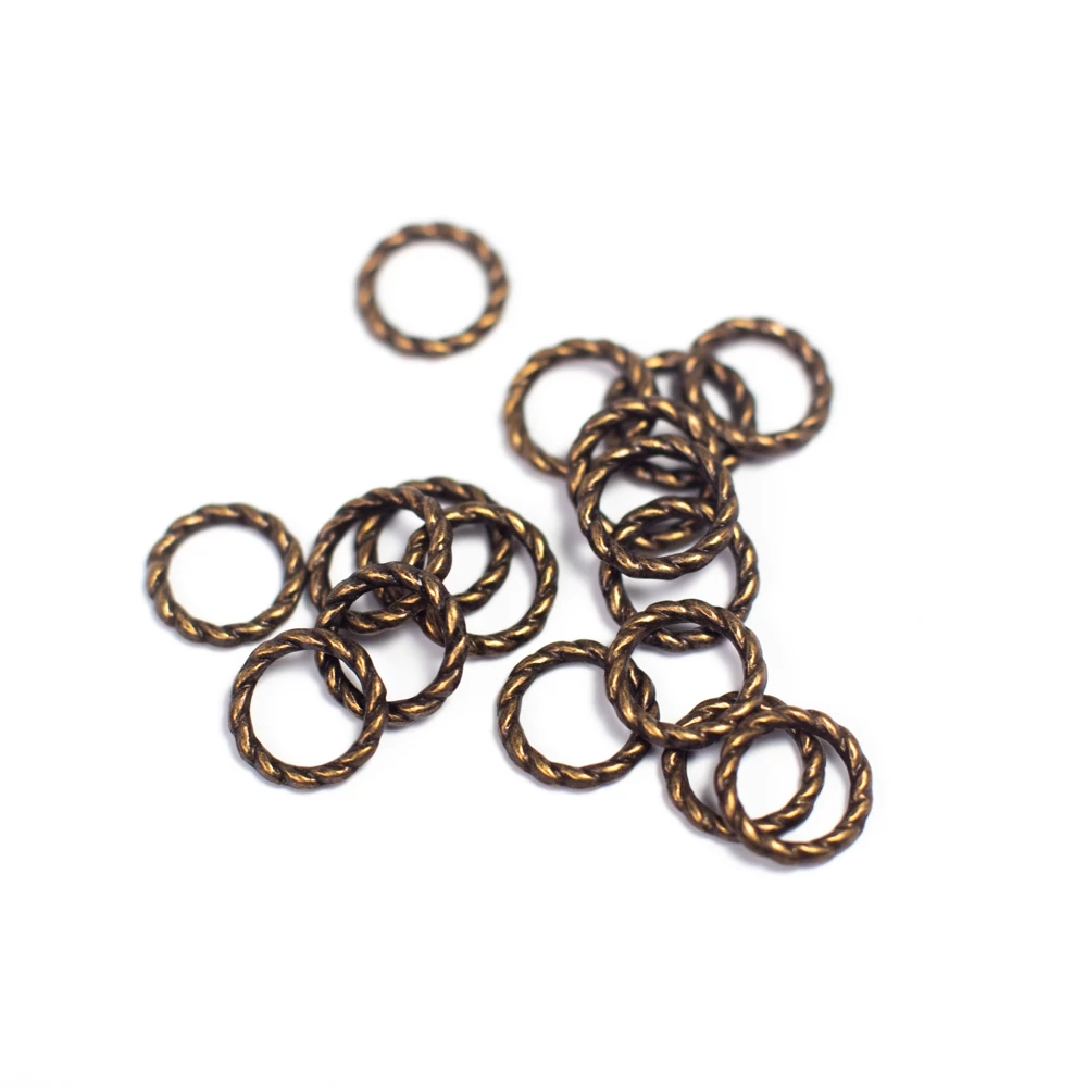 Recés karika, összekötő, antik bronz színű, 8 mm