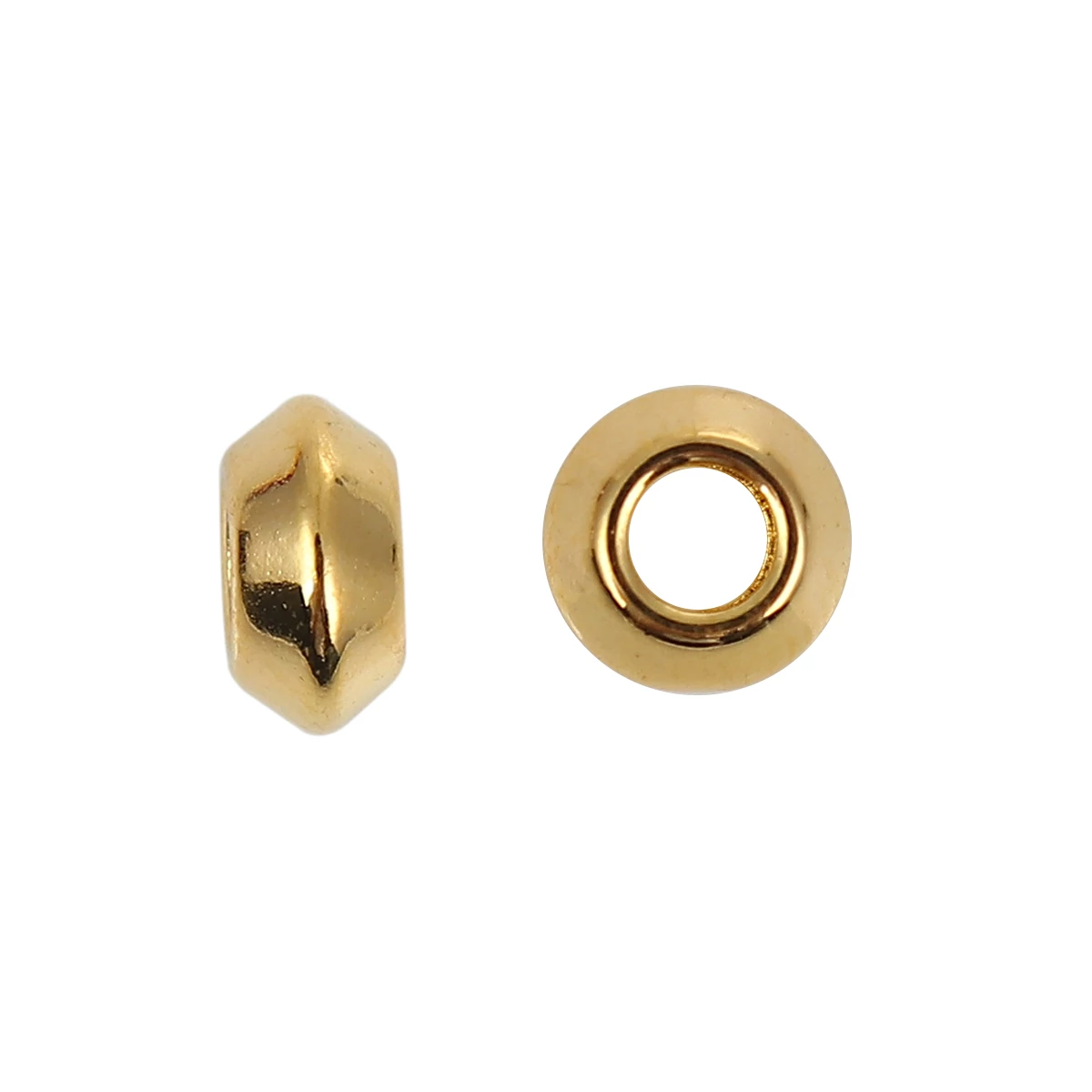 Rondell köztes gyöngy, antik arany színű, 6x3 mm, 50 db/cs