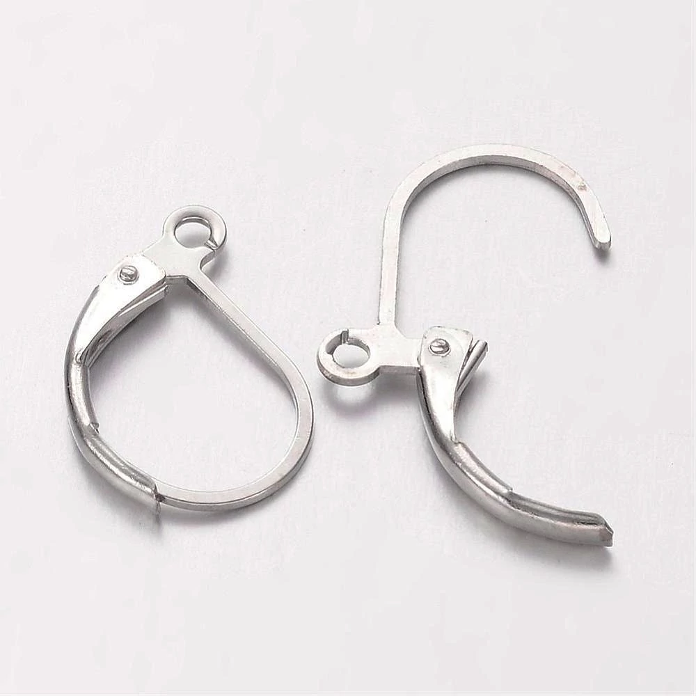 Biztonsági fülbevalóakasztó, antik ezüst színű, 15x12 mm, 1 pár/cs