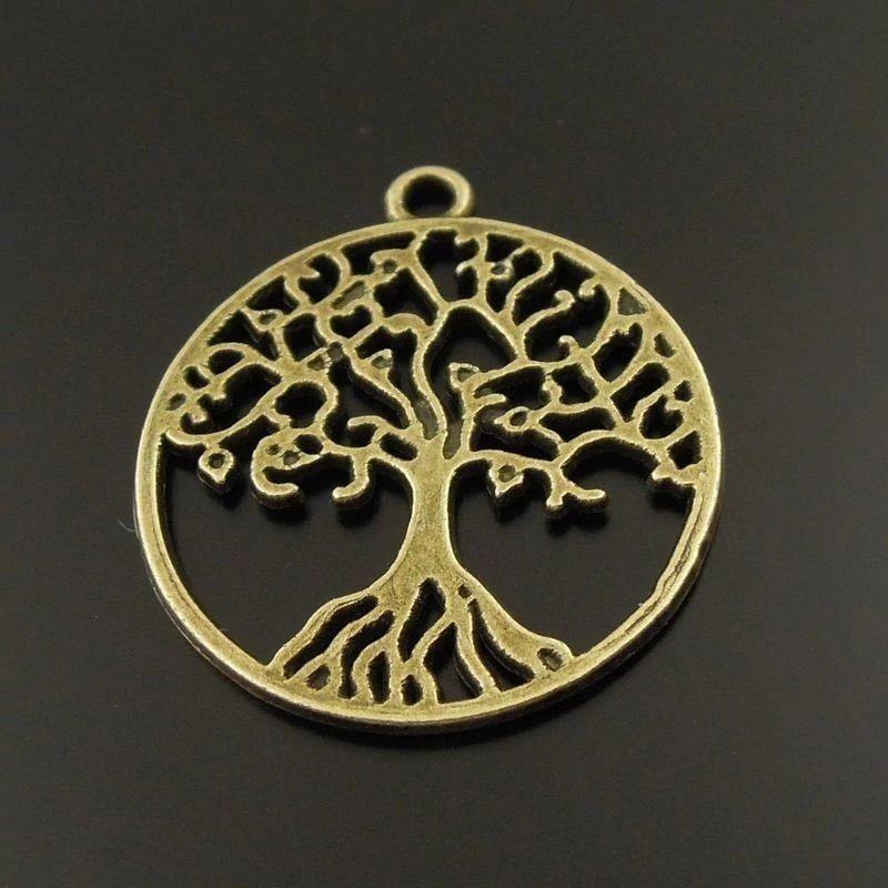 Fa, életfa fityegő, medál, antik bronz színű, 29x25 mm