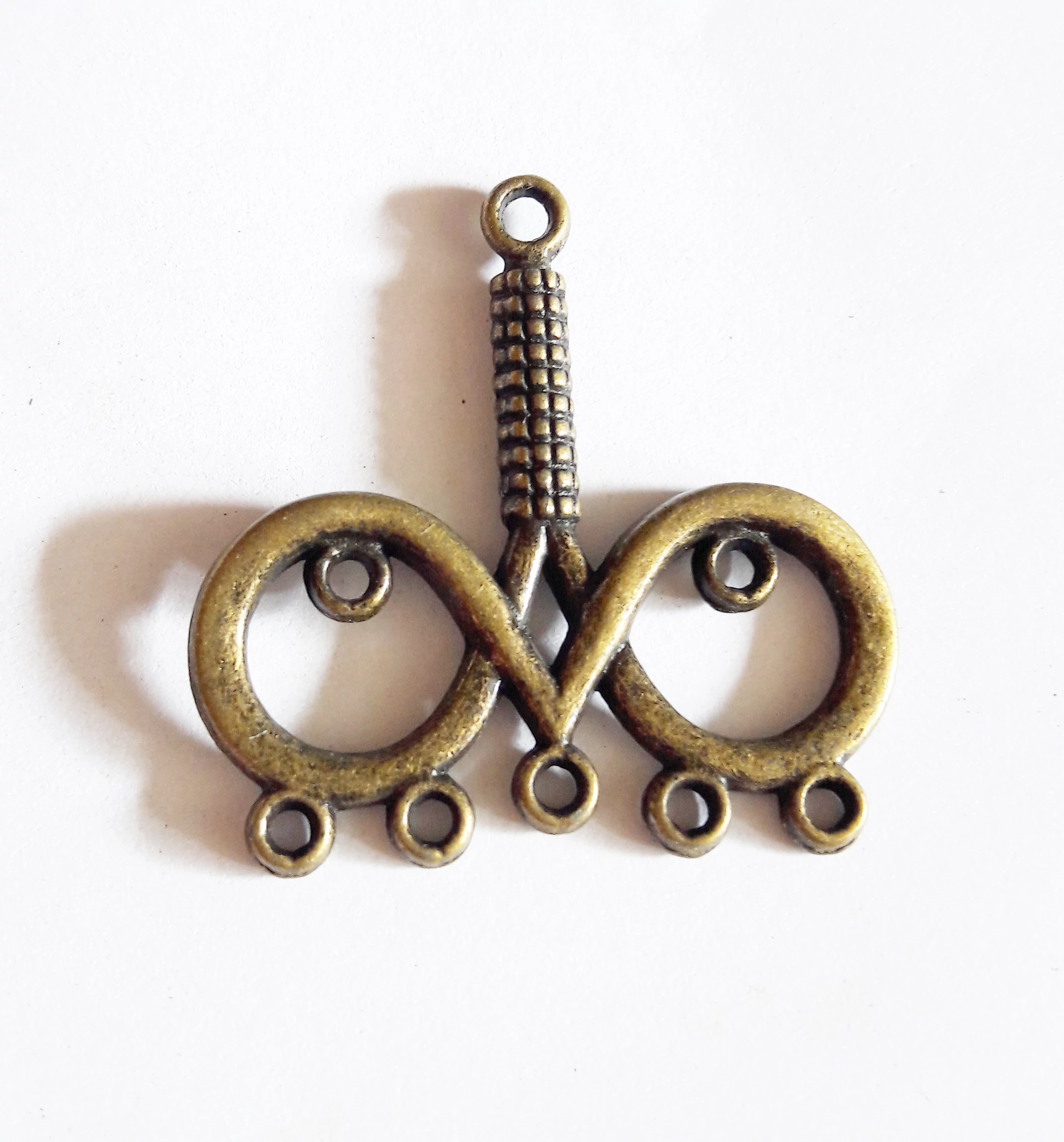 Összekötő elem, antik bronz színű, 28x28 mm