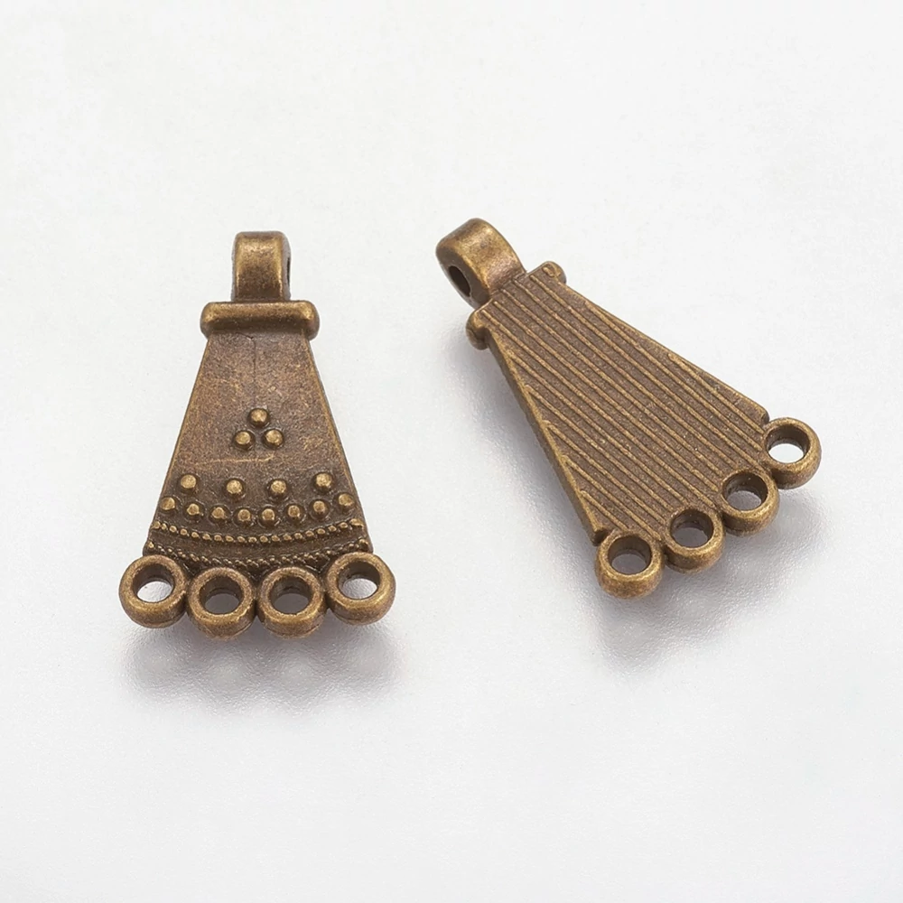 Hosszúkás összekötő, fülbevalóalap, antik bronz színű, 20x12 mm