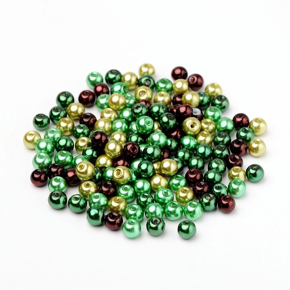 Csokis menta mix, tekla gyöngy, vegyes szín, 6 mm, 50 db/cs