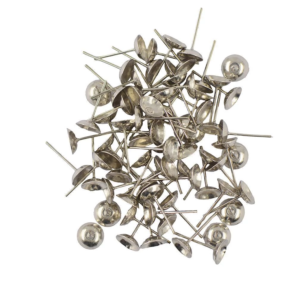 Bedugós fülbevalóalap, csészés, antik ezüst színű, 6x13 mm, 1 pár/cs