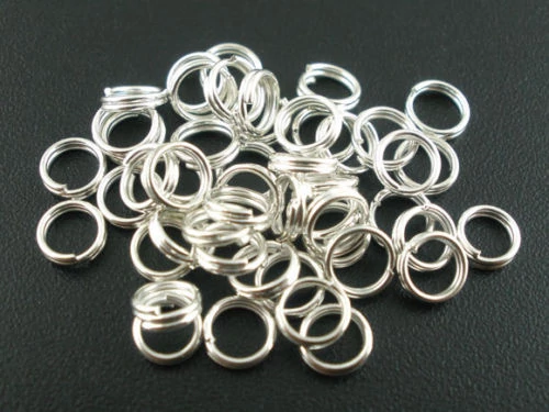 Szerelőkarika, ezüst színű, dupla, 5 mm, 20 db/cs