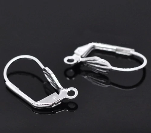 Biztonsági fülbevalóakasztó, ezüst színű, 20x11 mm, 1 pár/cs