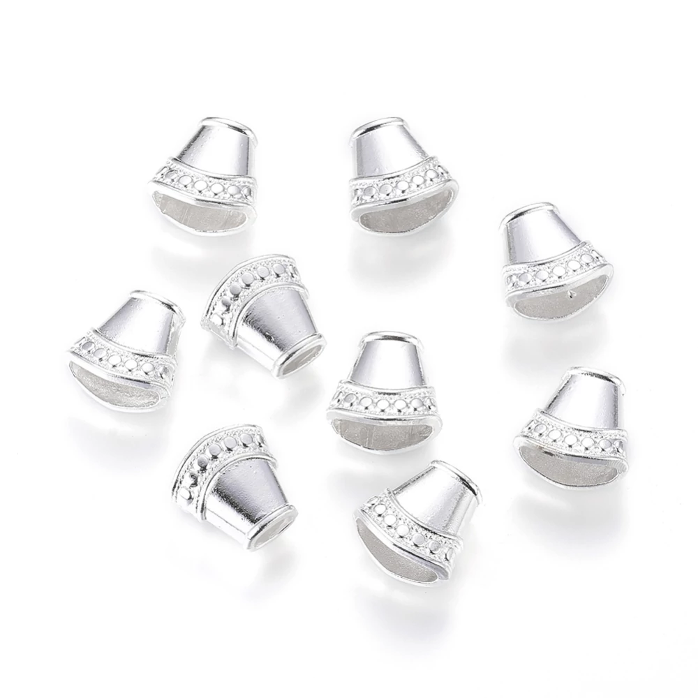 Bojtkupak, végzáró, gyöngykupak, ezüst színű, 16x16x8 mm