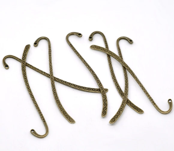 Mintás könyvjelző, fűzhető, antik bronz színű, 86 mm