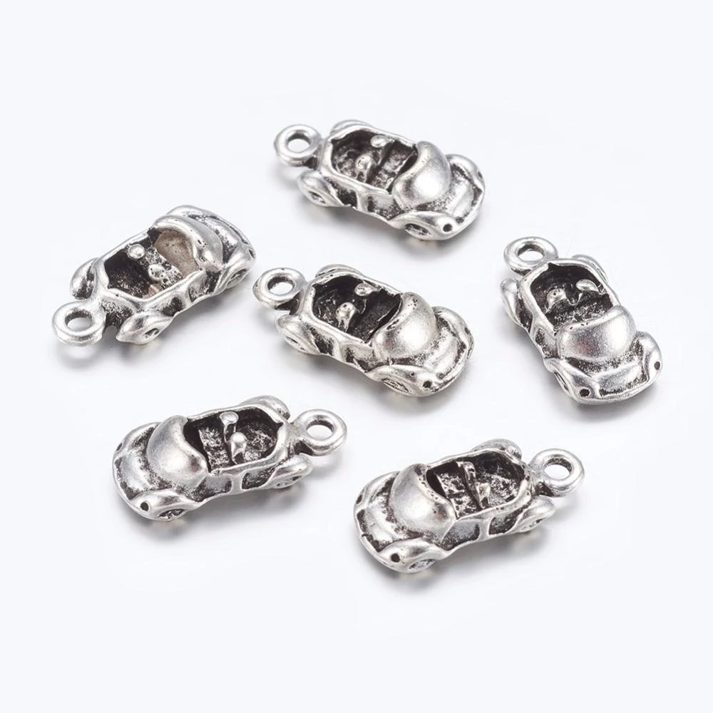 Cabrio, autó, kocsi fityegő, medál, antik ezüst színű, 19x9x4 mm