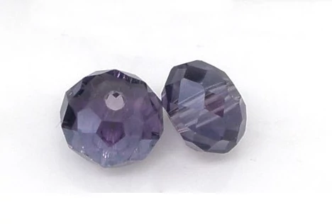 Lila üveg gyöngy, fánk, abakusz, 13x11 mm