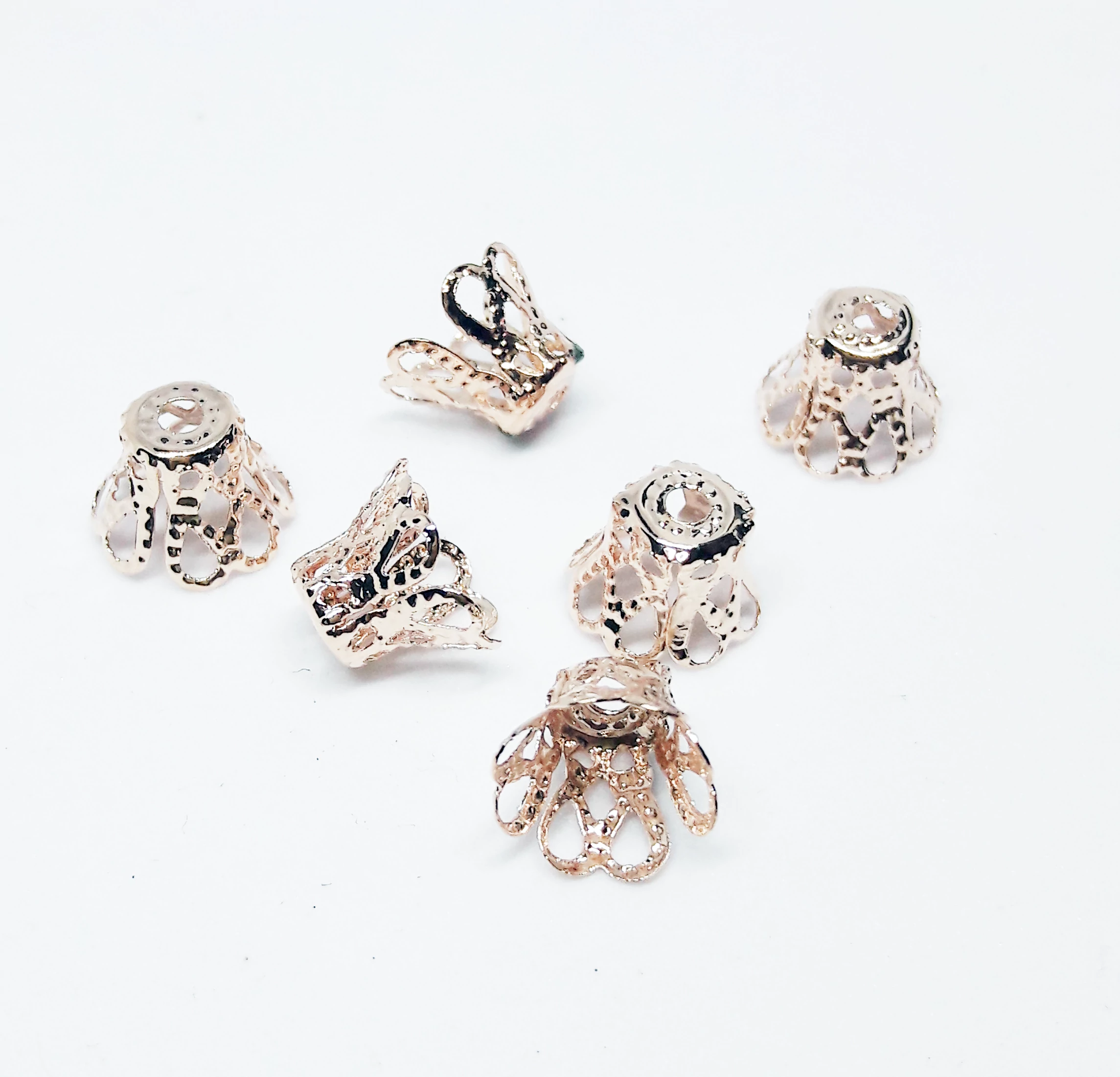 Áttört gyöngykupak, rózsa arany színű, 9x6 mm