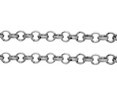 Lánc, kerek szemű, antik ezüst színű, 4 mm szemméret, 50 cm