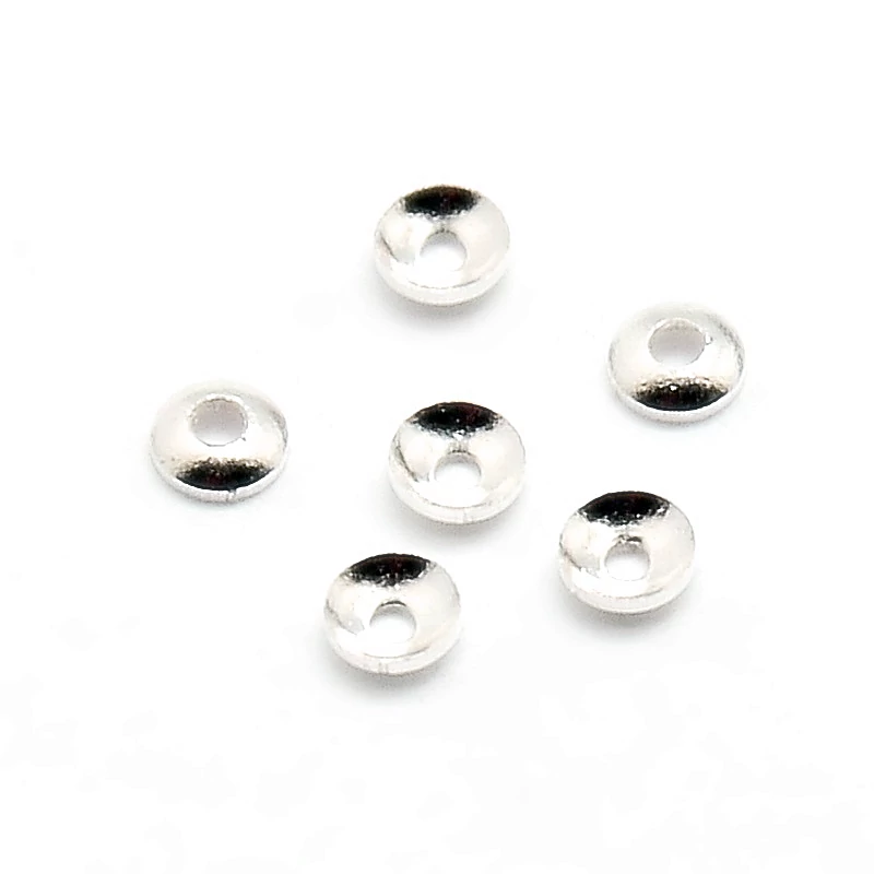 Kerek gyöngykupak, antik ezüst színű, 3 mm, 20 db/cs