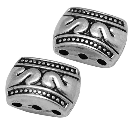 Díszes távtartó köztes gyöngy, antik ezüst színű, 11x8 mm
