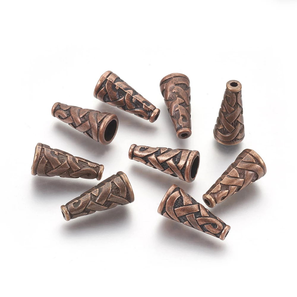 Kúp gyöngykupak, vörösréz színű, 18x8 mm