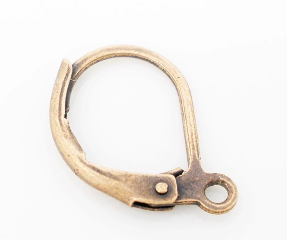 Biztonsági fülbevalóakasztó, vörösréz színű, 15x12 mm, 1 pár/cs