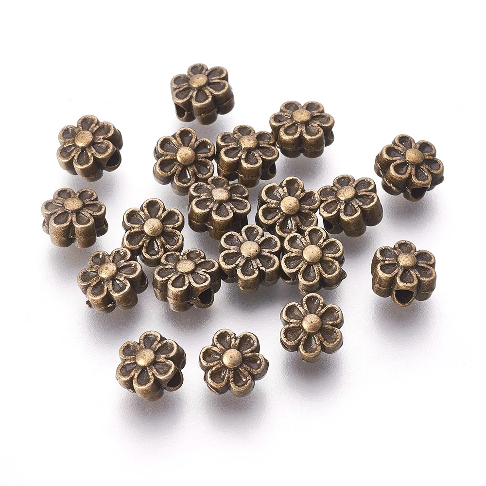 Virág köztes, antik bronz színű, 6 mm